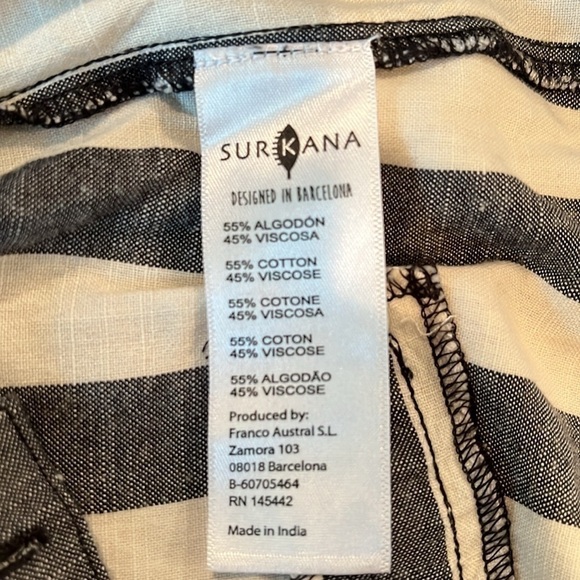 NWT Surkana Trendy Gray and White Striped Pants Small Designed in Barcelona! - Picture 10 of 10